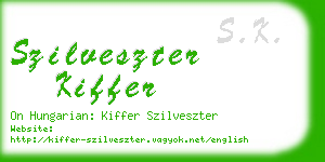 szilveszter kiffer business card